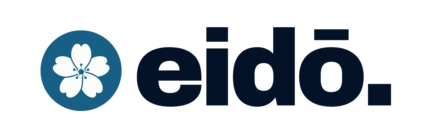 Logo de la plateforme de gestion d'entreprise Eido avec une fleur stylisée et le texte "eido."